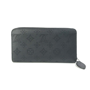 LOUIS VUITTON Long Wallet Purse M61867 Monogram Mahina black Monogram Mahina Zippy wallet Women Used Authentic